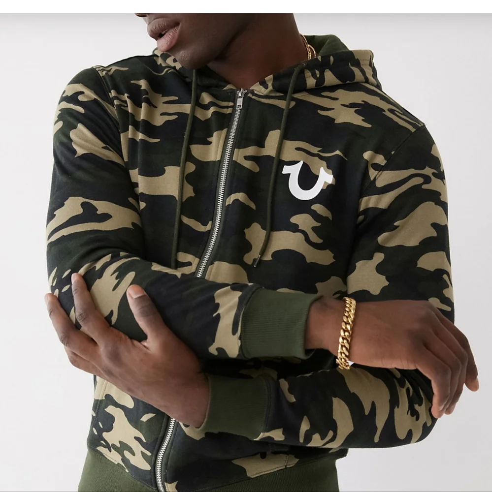True Religion | Shirts | Nwt True Religion Camo Logo Zip Hoodie